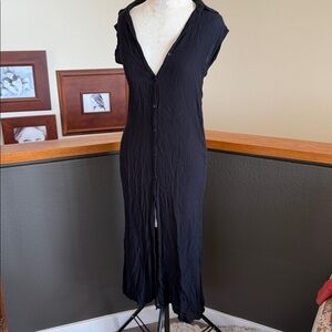 Billabong Black long button down dress size small